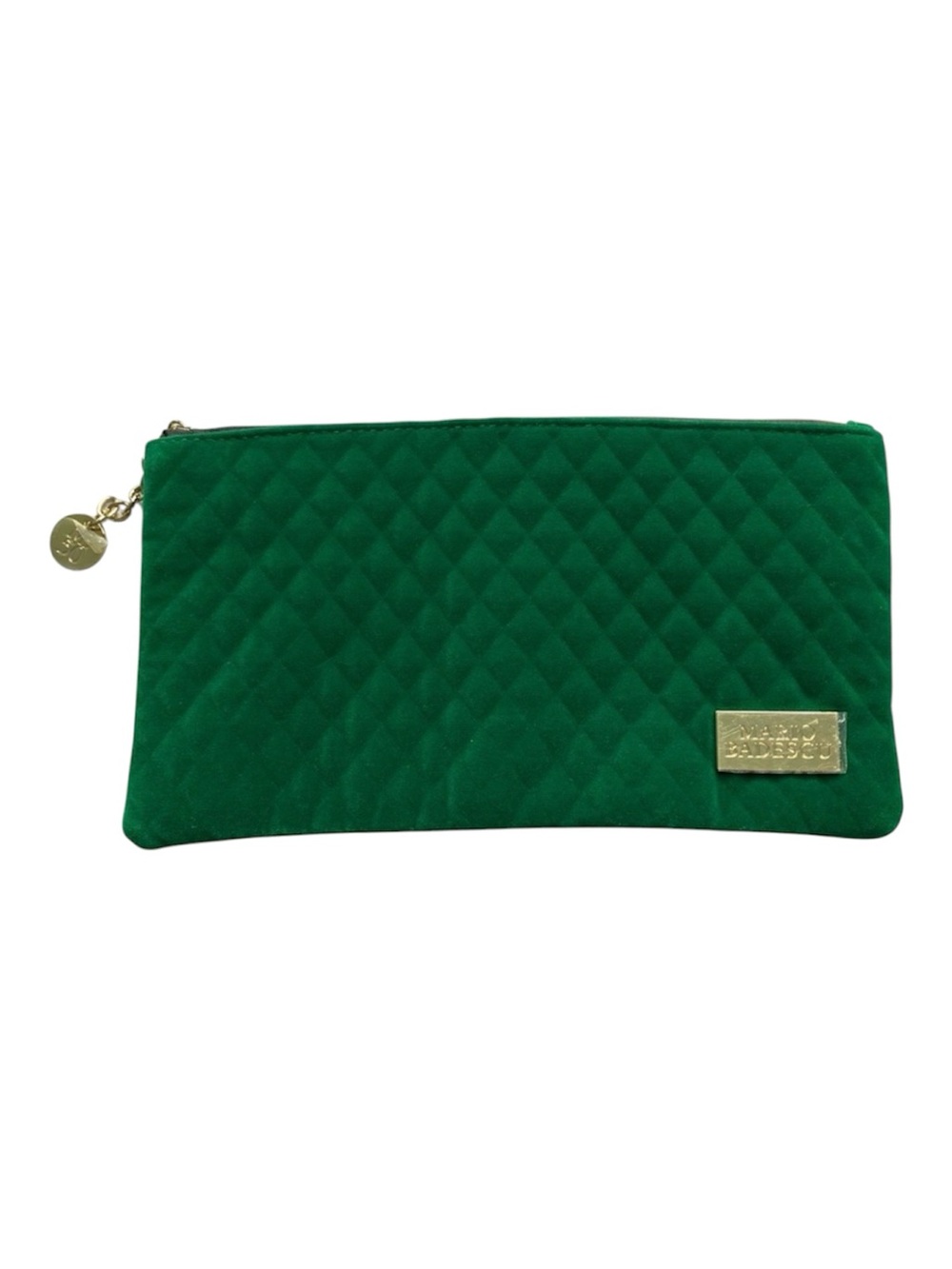 Mario Badescu Emerald Green Velvet Quilted Cosmetic Makeup Bag